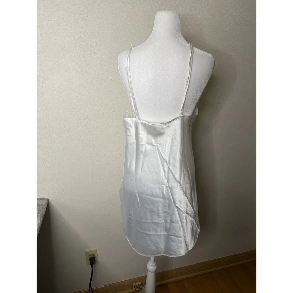 Vintage Y2K Lace Beaded Slip Dress Women's Size Medium White Fairy Dainty Bride - Picture 2 of 8